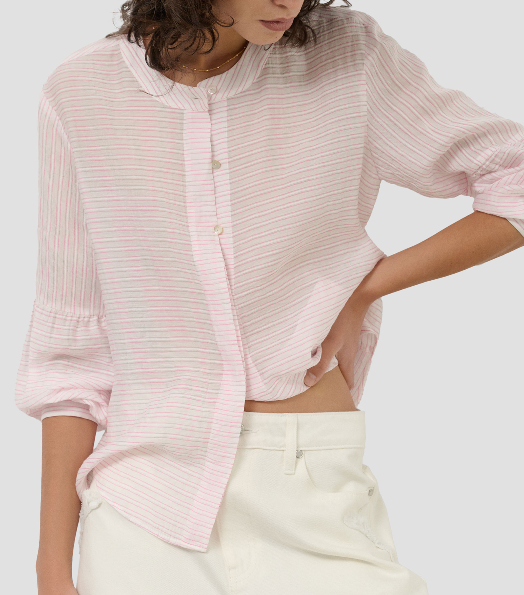 Blusa a Rayas Cuello Redondo Mujer